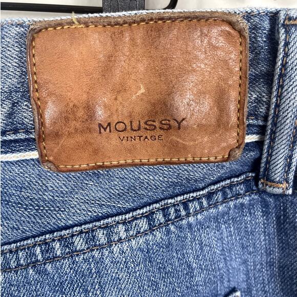 Moussy Vintage Saab Cotton Tapered Jeans Distressed Made In Japan Women's 38 - Picture 7 of 15